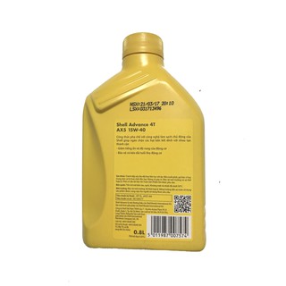 Dầu nhớt Shell Advance AX5 4T 15W-40 0.8L
