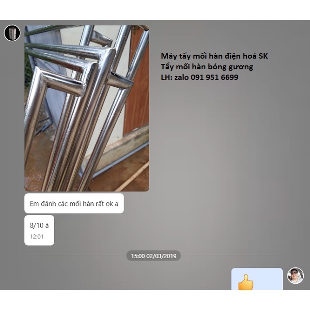 Máy tẩy bóng mối hàn inox cường độ 60A