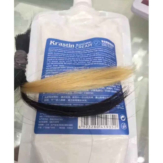 Kem nâng tông , kem tẩy tóc bleaching cream karatin bich 500ml   dạng kem siêu mạnh lên levo 9 không gây khô tóc