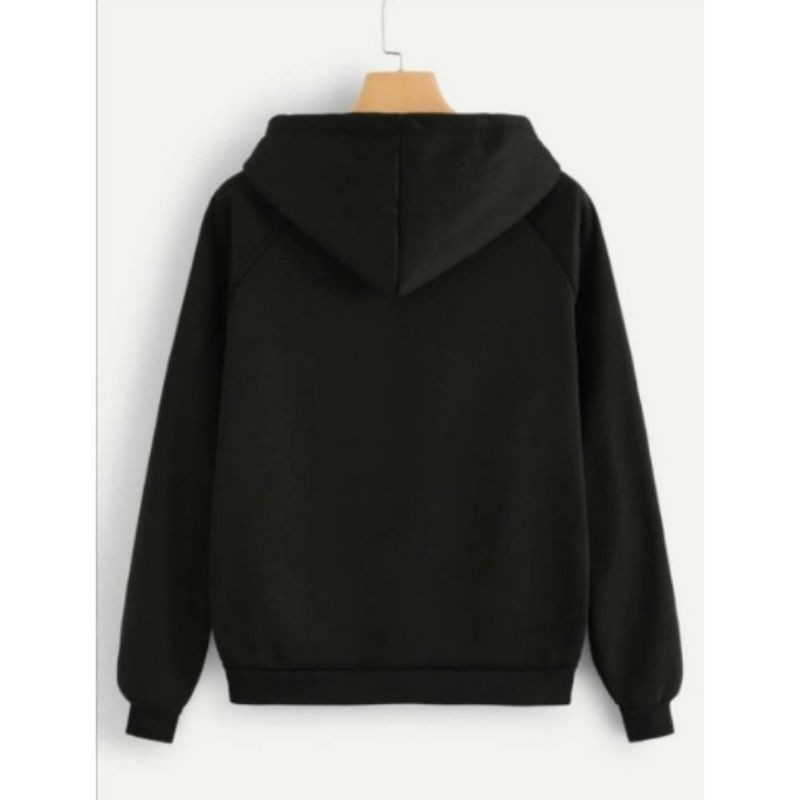 Áo hoodie khóa zip unisex black - hoodie dây kéo form rộng màu đen M L XL 2XL 40kg - 85kg