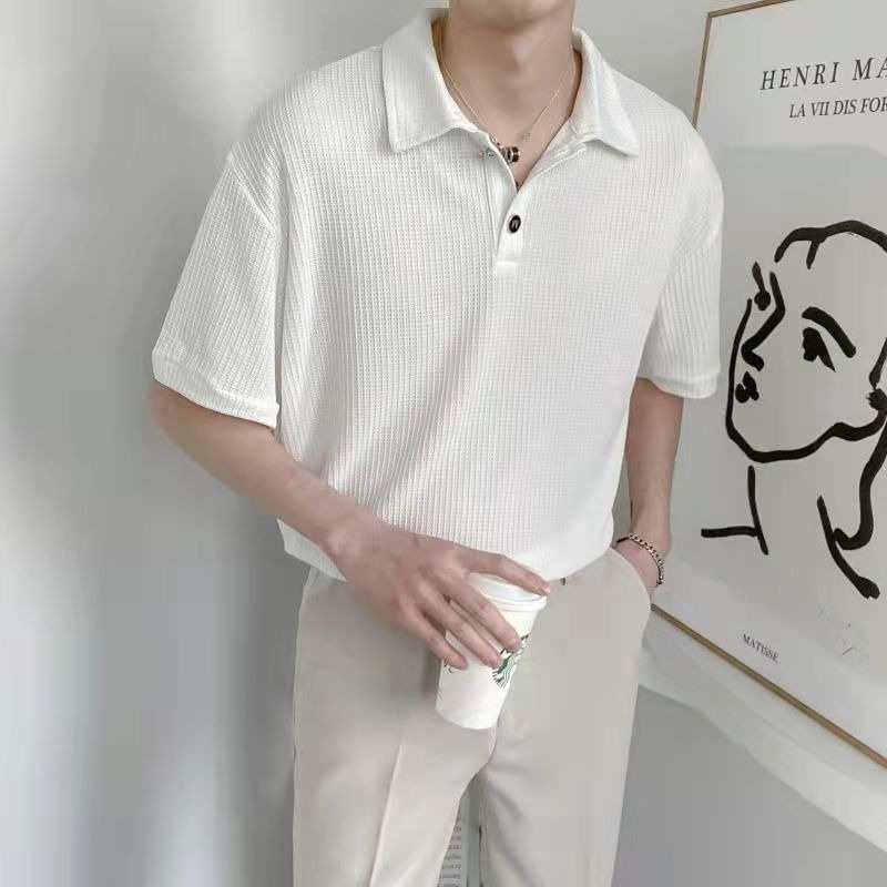 Áo Thun Nam Ngắn Tay Cổ Polo Phong Cách Hàn Quốc 2 Màu