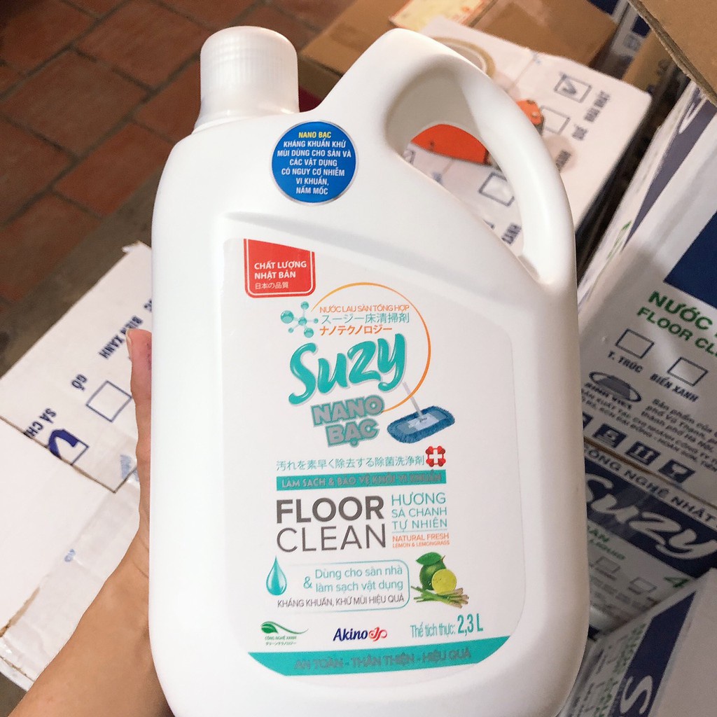 Nước lau sàn nhà sả chanh Suzy 4L thành phần hữu cơ, đuổi muỗi, diệt khuẩn, chất lượng Nhật Bản.