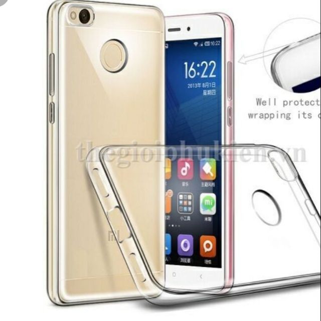 Ốp lưng xiaomi redmi 4x silicon dẻo trong suốt siêu mỏng 0.5mm