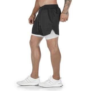 Men's two-in-one double-layer quick-drying running shorts