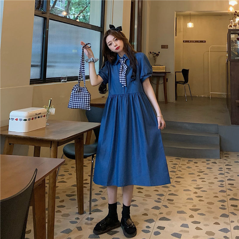 Váy Thời Trang Tay Ngắn Phong Cách Nhật Bản