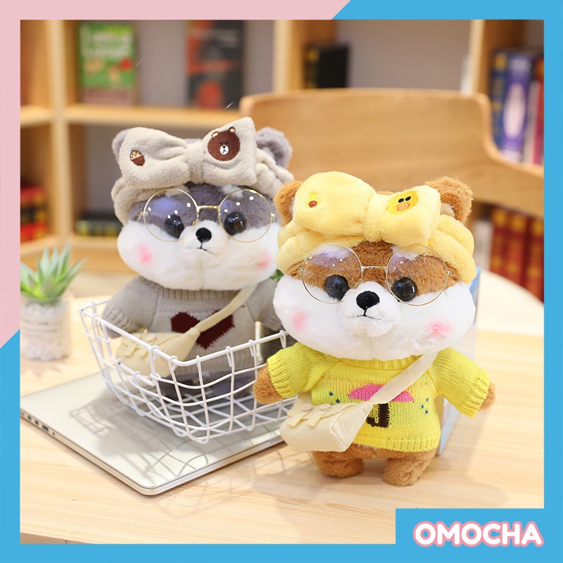 Thú Nhồi Bông Hình Chú Chó Shiba Cosplay 30cm Dễ Thương Cho Bé Làm Quà Sinh Nhật
