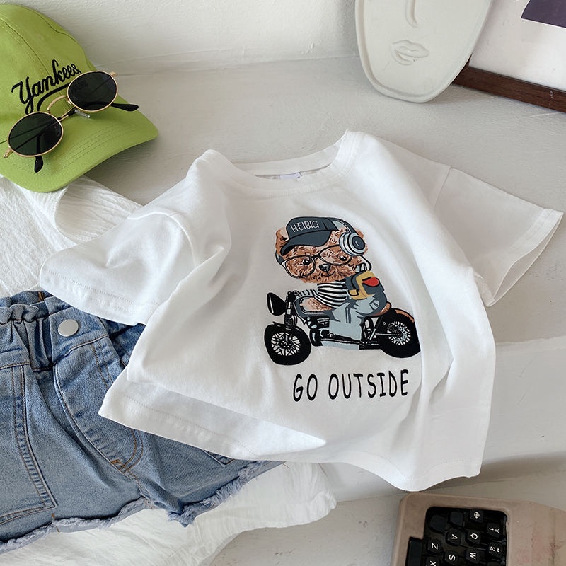 Áo Thun Cotton Trơn Tay Ngắn In Chữ Thoải Mái Thời Trang Mùa Hè Cho Nam Và Nữ