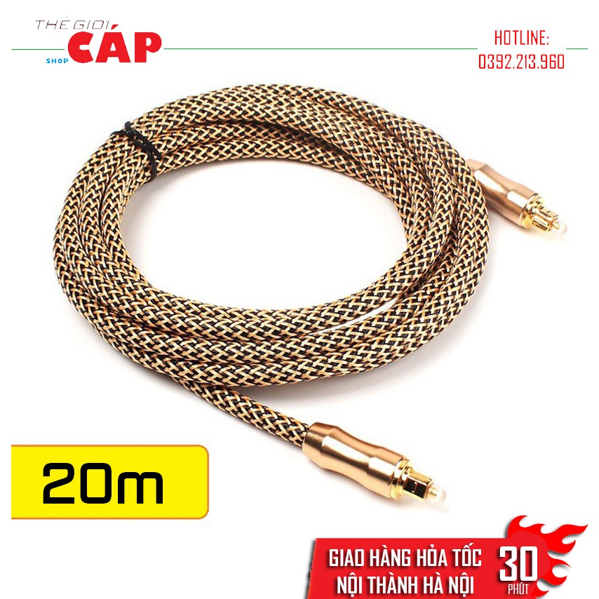 Cáp Quang Toslink Optical Đầu Mạ Vàng 24k Dài 20m