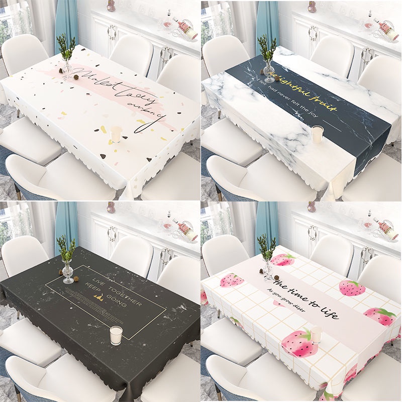 ⭐Thảm Trải Bàn⭐Khăn Trải Bàn Hình Chữ Nhật Bằng Nhựa Chống Thấm Nước/Dầu Ăn/Chống Bỏng Phong Cách Bắc Âu