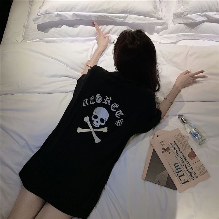 Áo Thun Phản Quang Tay Lỡ Unisex Nam Nữ Xương Chéo