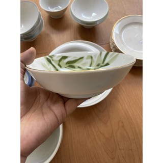 Chén dĩa tô men gốm sứ trắng