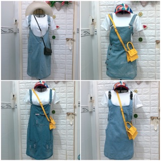 Yếm jean váy nhập dễ thương dưới 65 kg