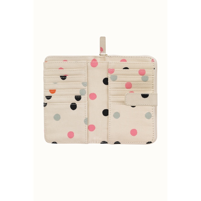 Cath Kidston - Ví cầm tay nữ/Folded Zip Wallet - Spot - Ecru -1049305