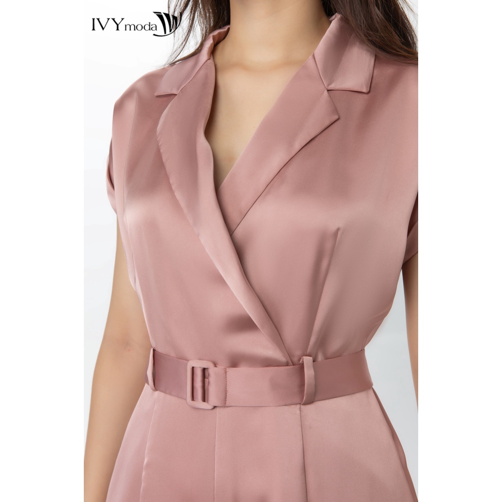 Jumpsuit vest phối đai nữ IVY moda MS 18M7464