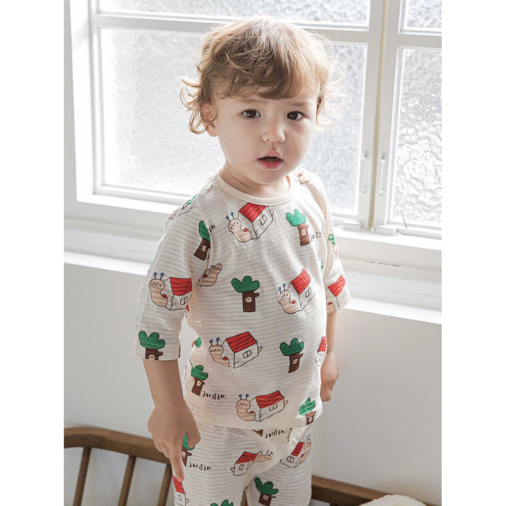 BỘ LỬNG CAO CẤP BÉ TRAI CỦA HÃNG CORDII, CHẤT COTTON GIẤY ORGANIC, MẪU NHÀ SÂU