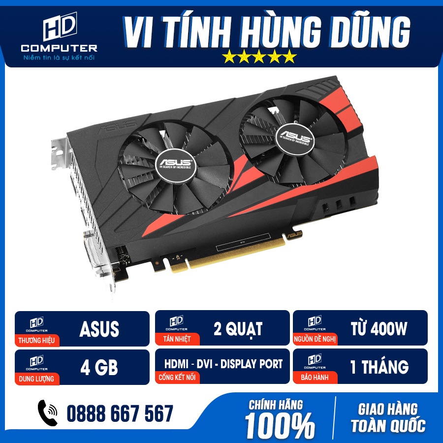 card màn hình, card đồ họa, VGA GTX GTX1050 2GD5 1050 các hiệu Asus, Zotac, MSi, Giga