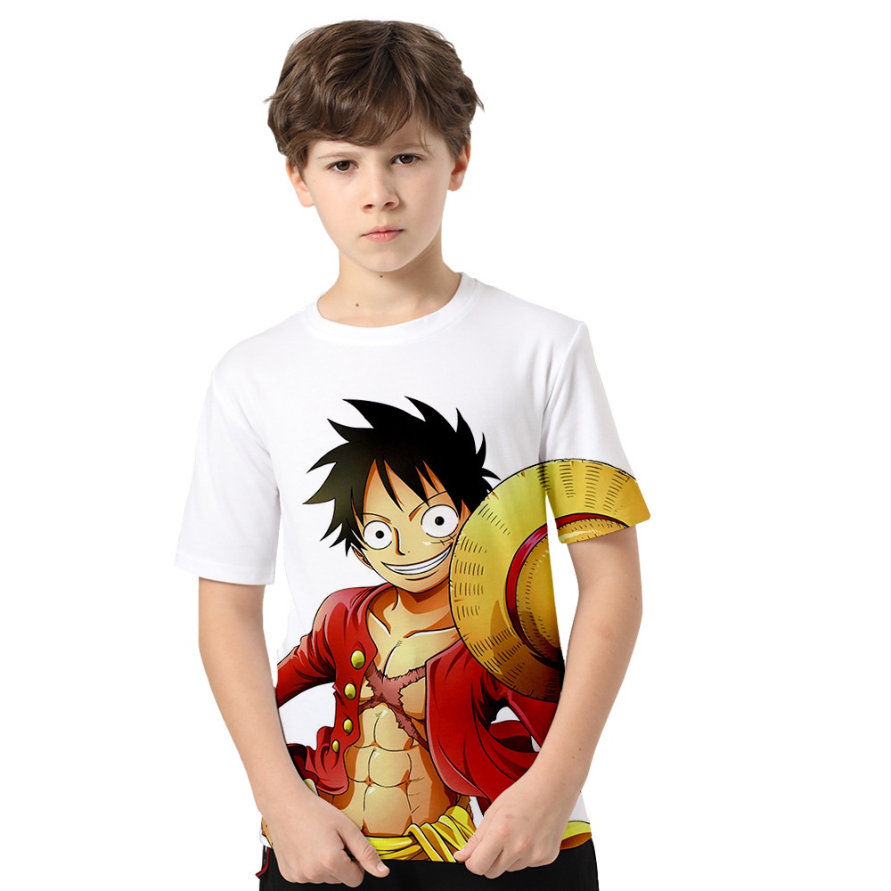 Áo Thun Tay Ngắn In Hình Nhân Vật Luffy Zoro Phim One Piece Cá Tính Cho Bé