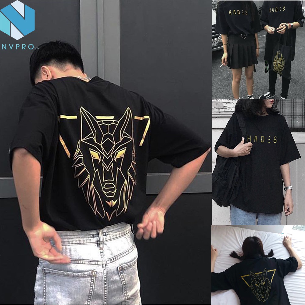 Áo Thun Tay Lỡ unisex HADES đầu sói hàng đẹp chuẩn shop - form rộng A022