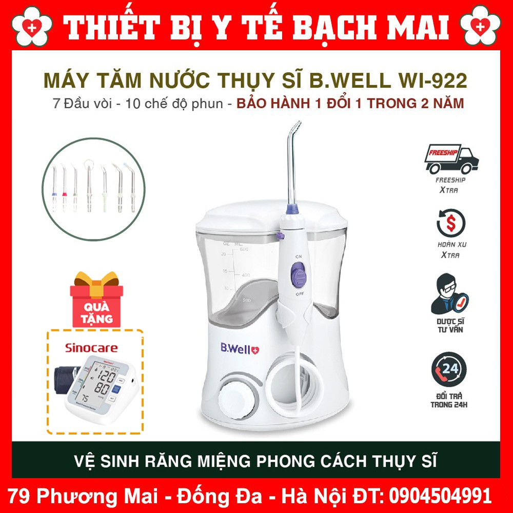 [Tặng Máy Đo Huyết áp] Mua Máy Tăm Nước Gia Đình B Well WI-922 10 Chế Độ Đa Năng