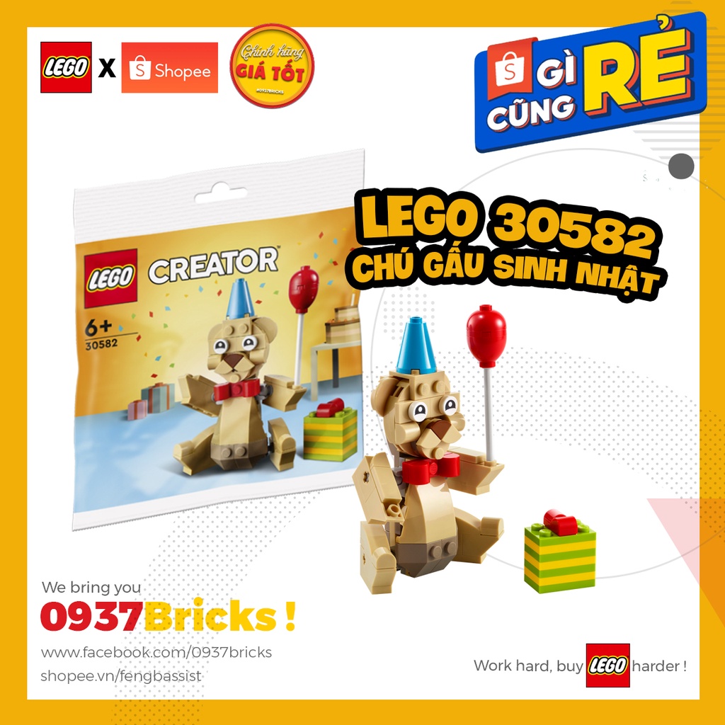 LEGO 30582 BIRTHDAY BEAR CHÚ GẤU MỪNG SINH NHẬT 0937BRICKS