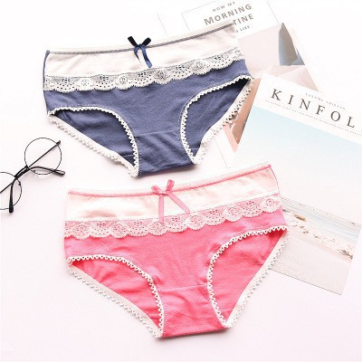 Quần lót nữ cotton điều hòa phối ren - ChikChik QL012