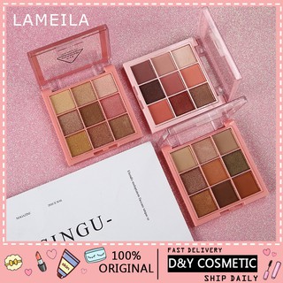 Bảng phấn mắt Lameila 9 màu tông nhũ và lì chống thấm nước lâu trôi