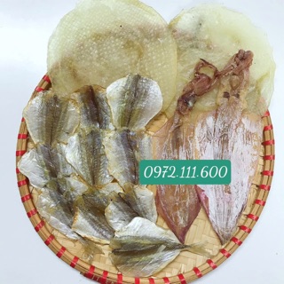 Com bo Cá chỉ vàng Mực khô Cá bò ép khô