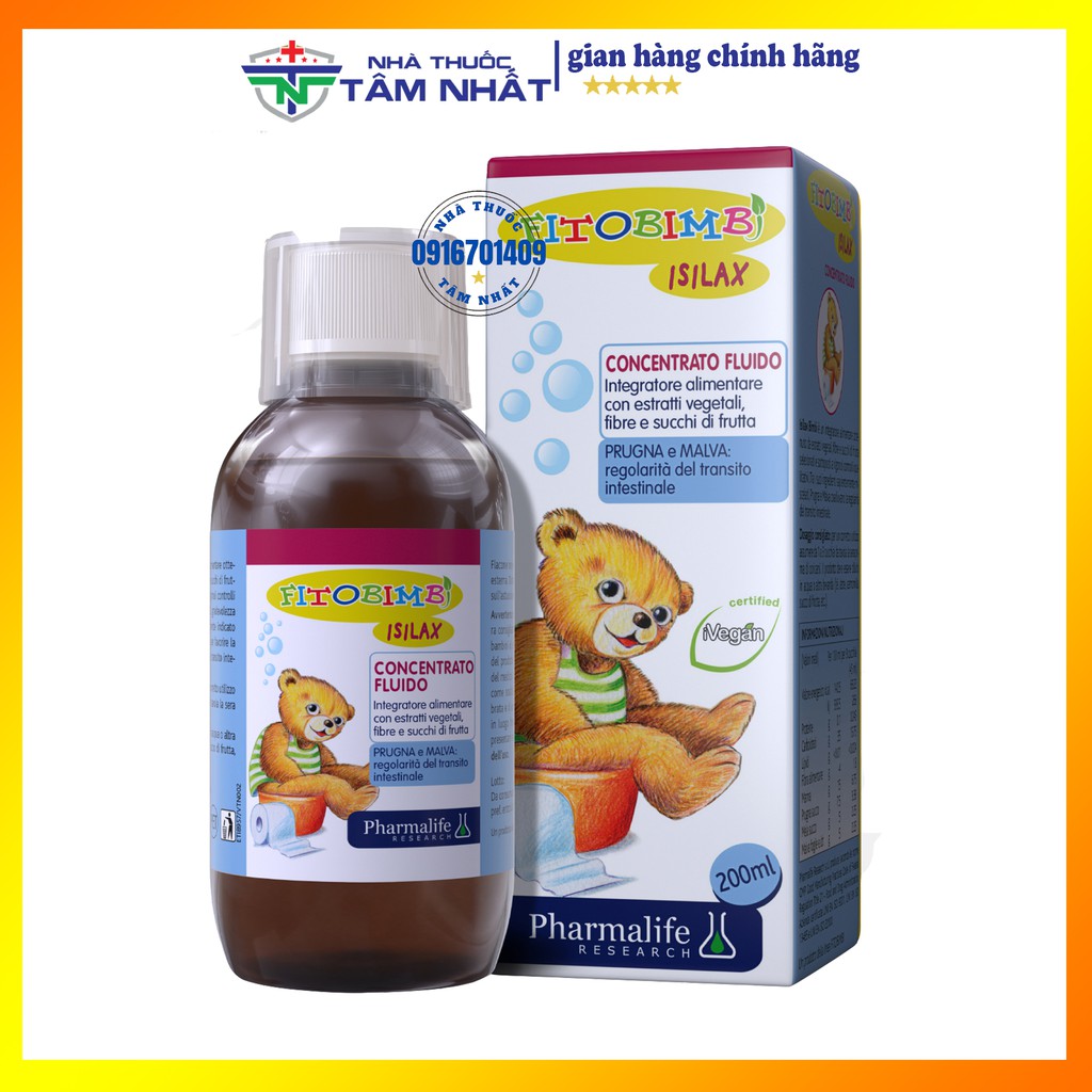 Fitobimbi Isilax Giảm táo bón kéo dài cho bé Giúp mềm phân bổ sung chất xơ nhuận tràng, Nhà thuốc tâm nhất