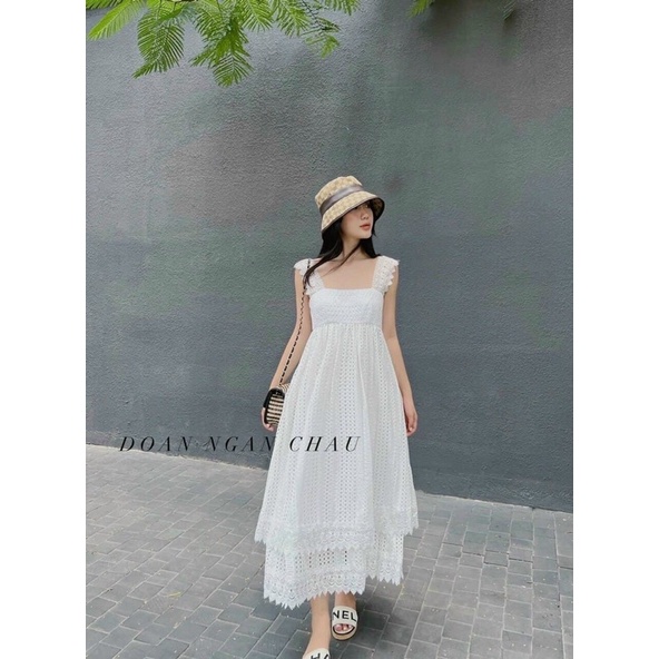 MAXI TRẮNG 2S XÔ REN HOA