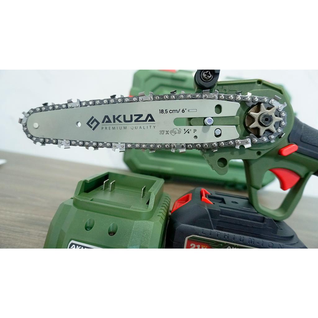 Máy cưa xích pin AKUZA thế hệ mới 2023 2 pin 21V 10Cell
