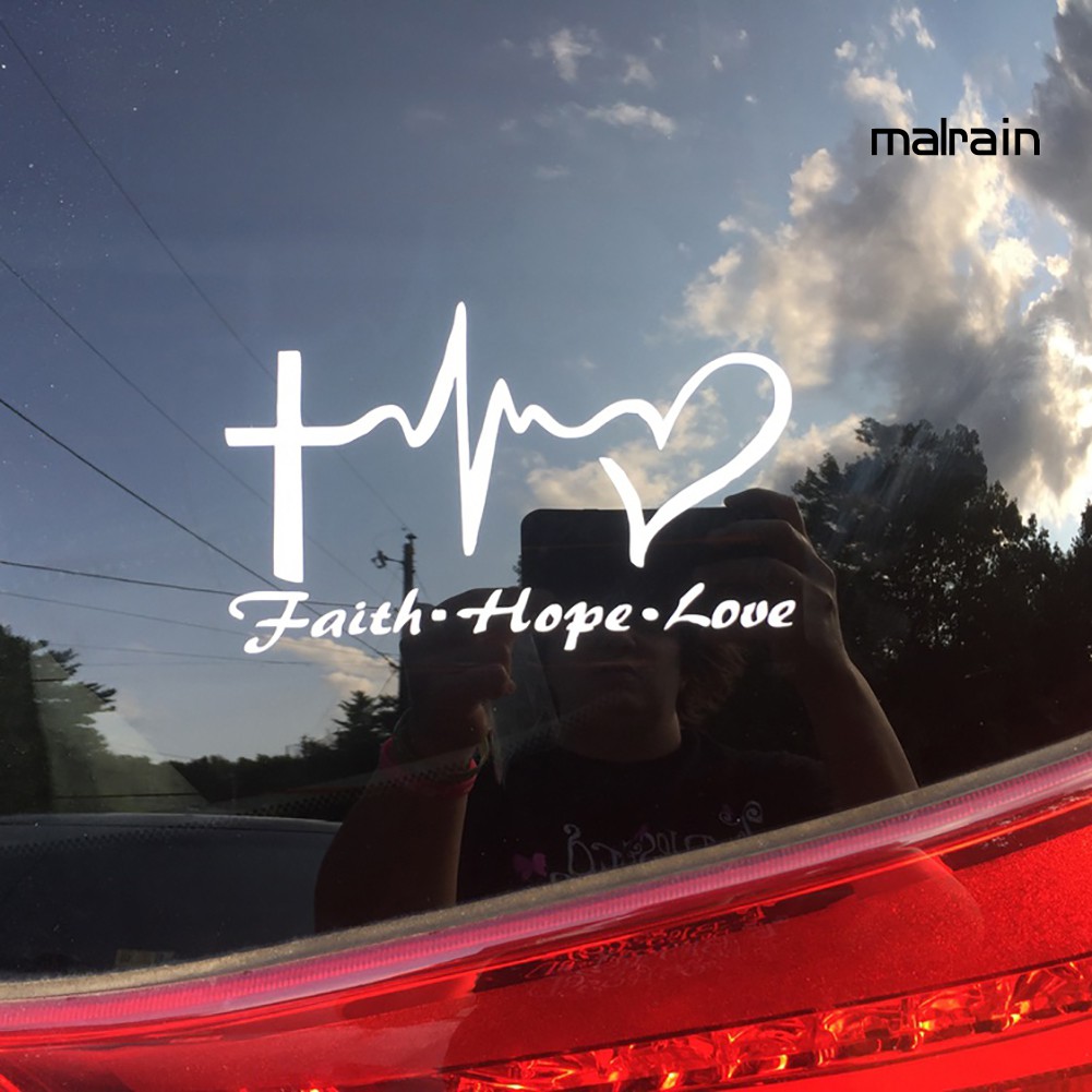 Miếng Dán Trang Trí Xe Ô Tô Hình Chữ Jesus Hope Love Faith Độc Đáo