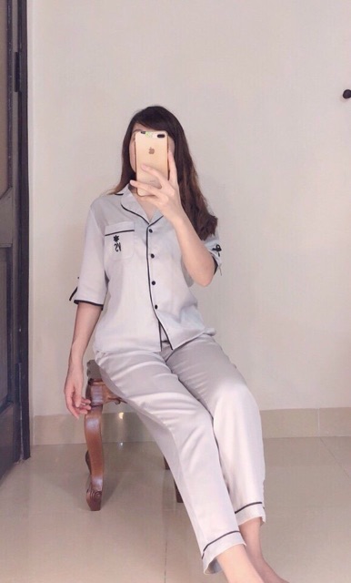 Bộ ngủ pijama lụa quần dài victoria | BigBuy360 - bigbuy360.vn