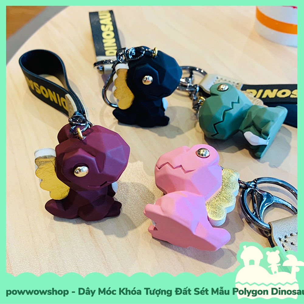 [Sẵn VN - Hỏa Tốc] Dây Móc Khóa Tượng Đất Sét Mẫu Khủng Long Dinosaur Simple