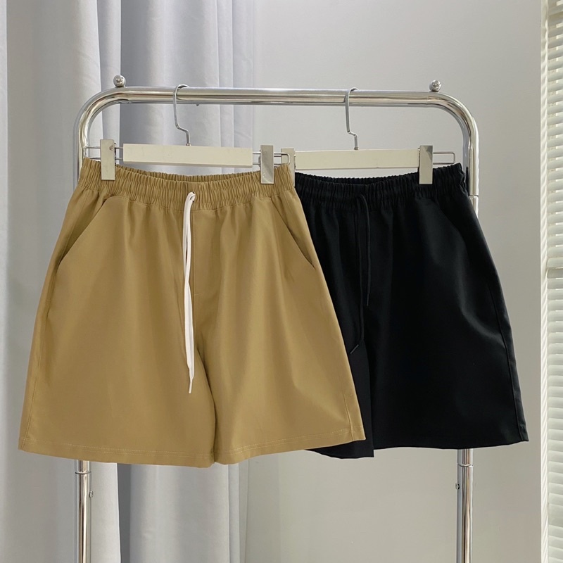 Quần short nam, nữ - Quần đùi unisex cạp chun KAKI V2 - Homies Saigon