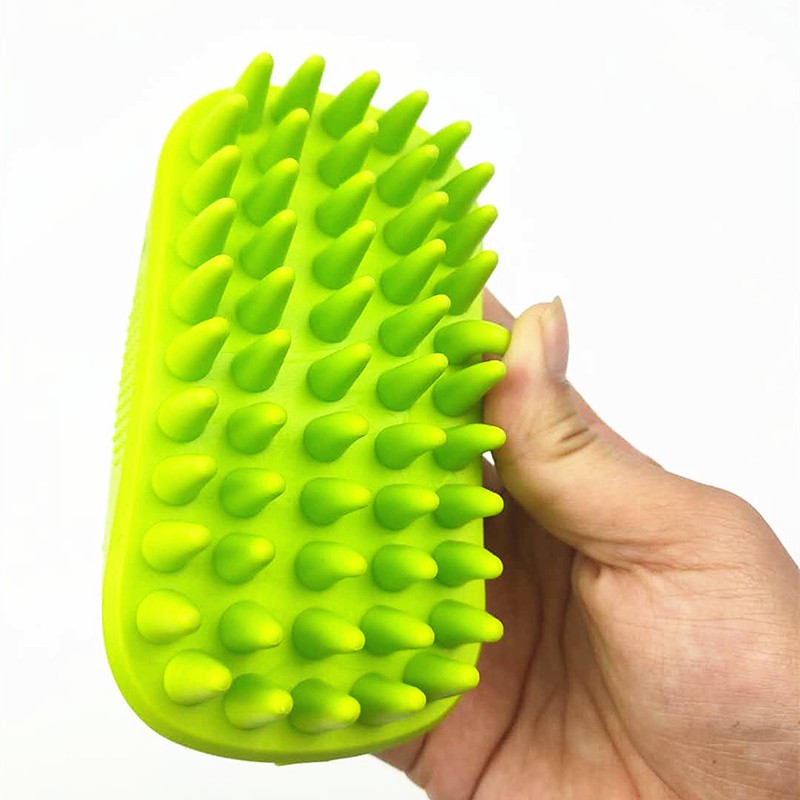 Bàn chải tắm cho chó mèo - Bàn chà lông găng tay massage cho cún và mèo - lutpet