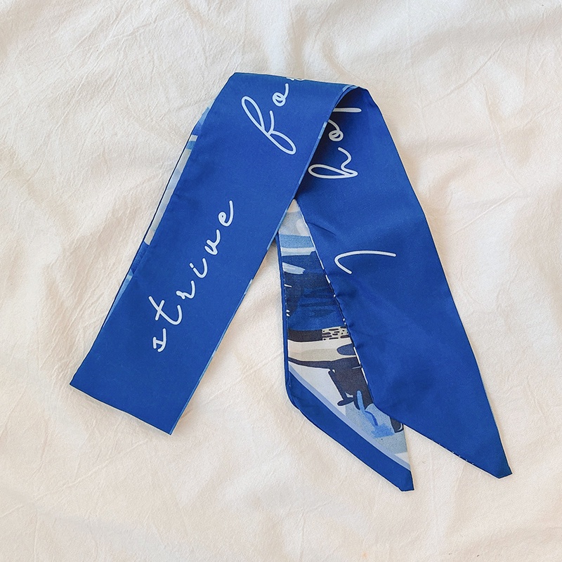Khăn choàng cột tóc vải lụa chất lượng cao in họa tiết thời trang Hàn Quốc dành cho bạn gái