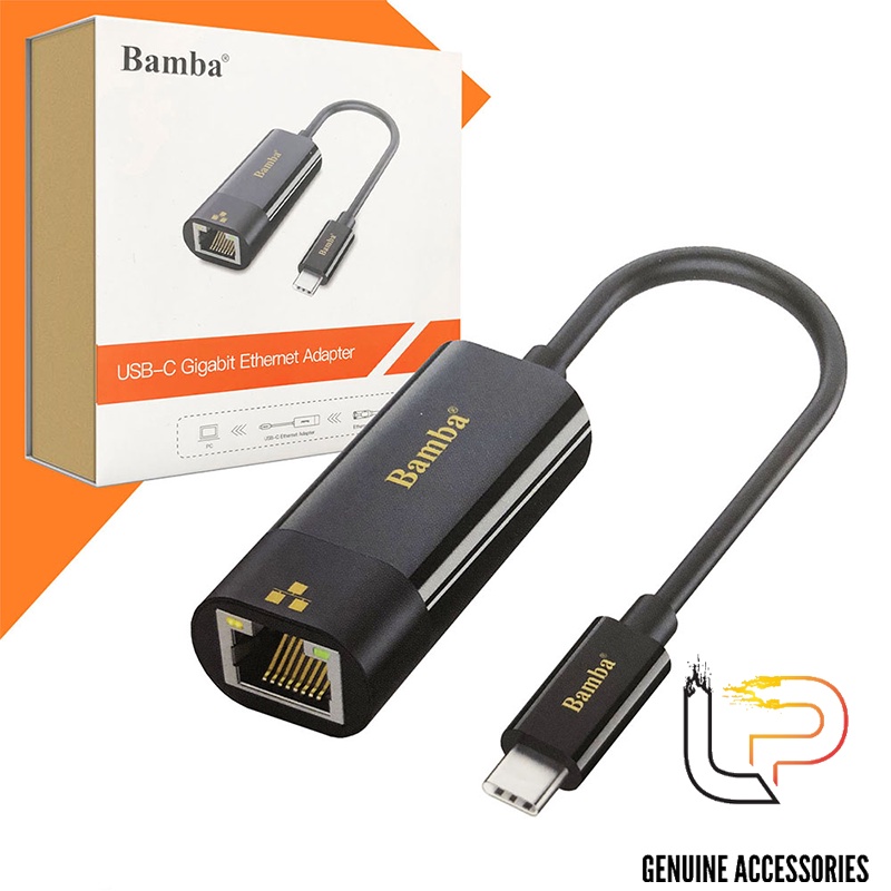 Cáp chuyển USB Type-C to Lan BAMBA -  Adapter chuyển đổi USB Type-c ra cổng mạng LAN RJ45 BAMBA