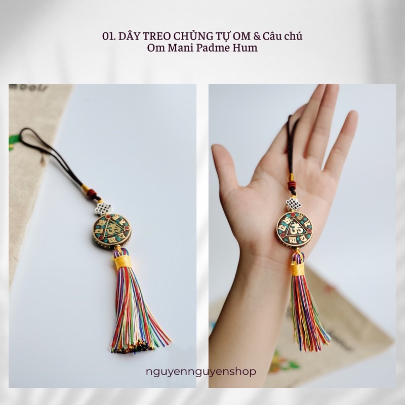Dây treo Ô tô hàng Tây Tạng - Ngũ sắc Bình An May Mắn