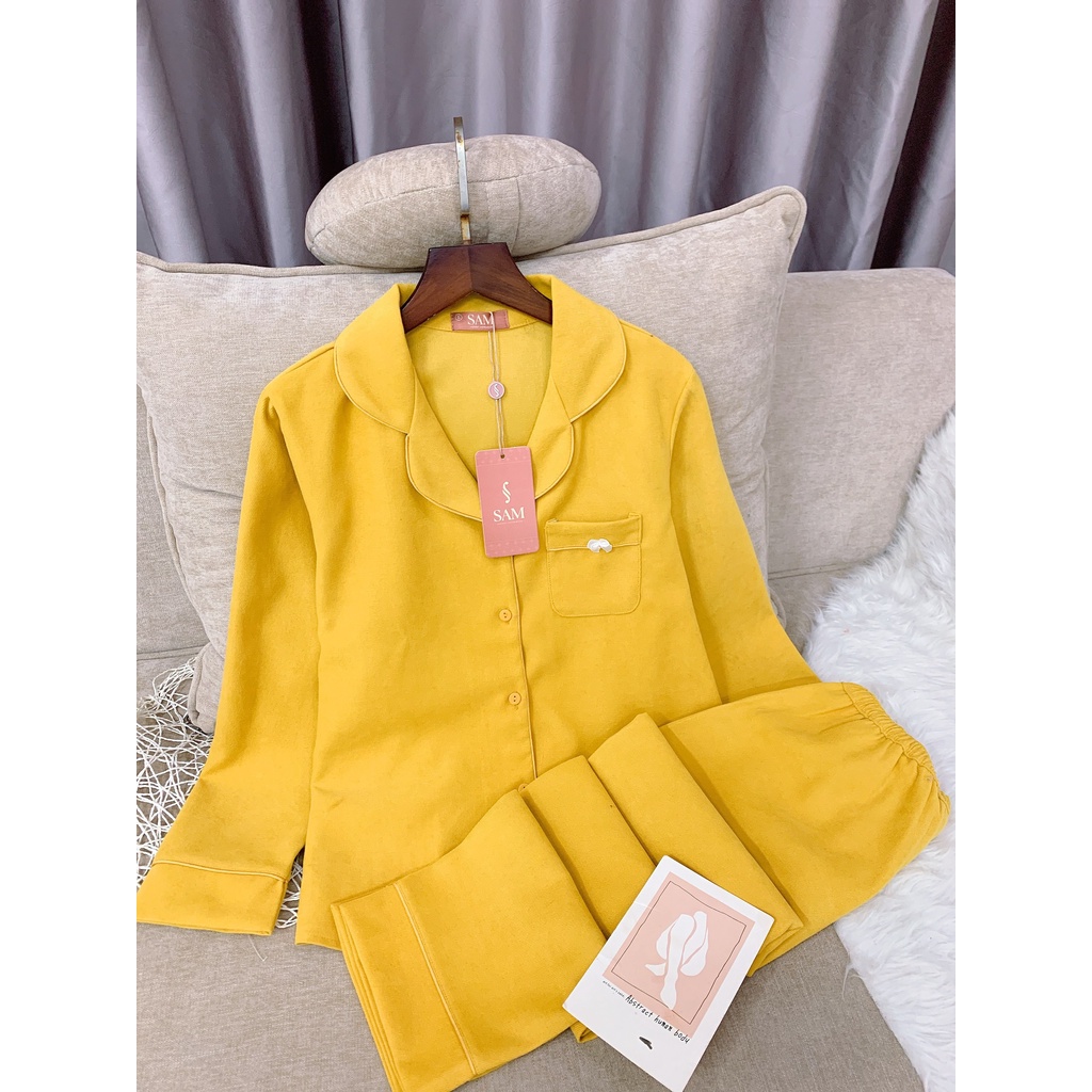 Bộ đồ Pijama mặc nhà SAM. SET đồ nhung tăm cao cấp, thiết kế dáng dài , kiểu dáng trơn đơn giản, siêu dễ mặc | BigBuy360 - bigbuy360.vn