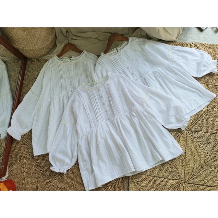 Áo babydoll cổ ren tay bèo tiểu thư A 262 Ulzzang (hàng QCCC) - Có ảnh thật + video thật LOẠI 1