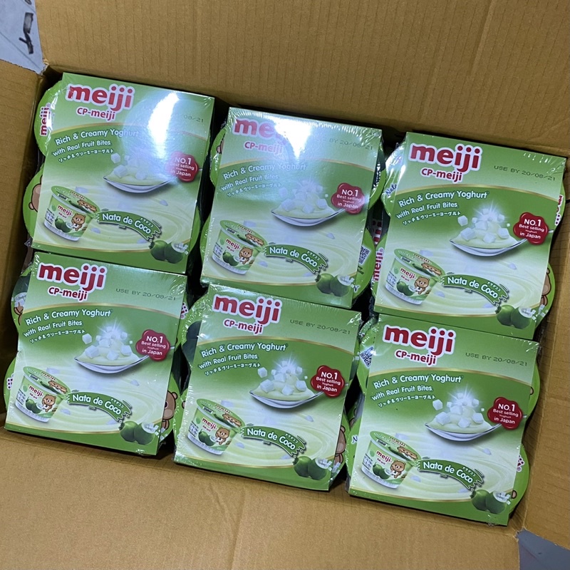 Meiji Sữa Chua Ăn Thạch Dừa 90gr/1hộp (1 lốc 4 hộp)