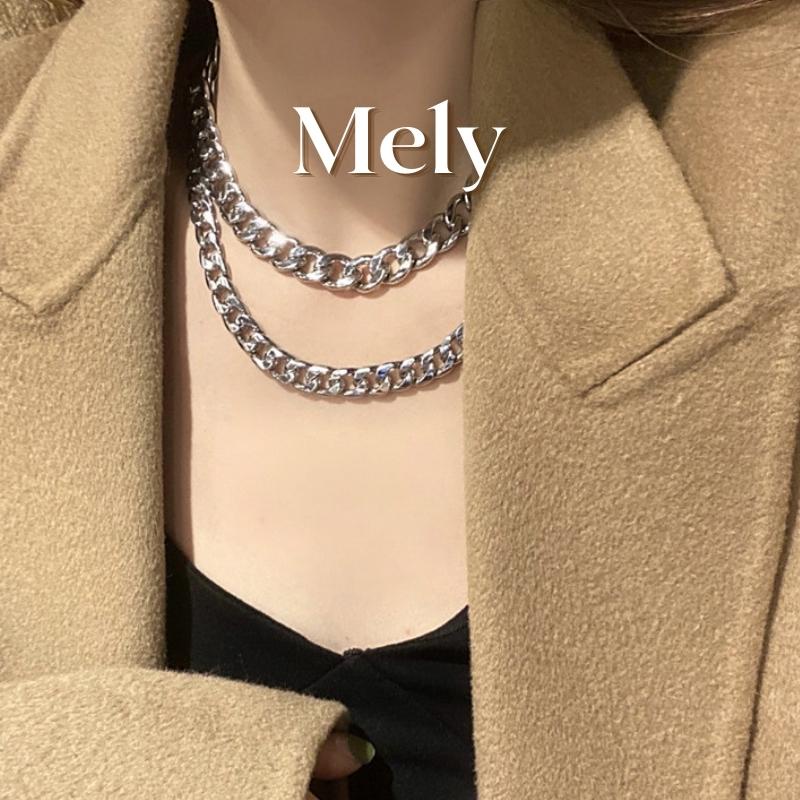 Dây chuyền, vòng cổ mắt xích nhiều size màu bạc dành cho nam nữ kiểu dáng cá tính unisex - Mely 1489