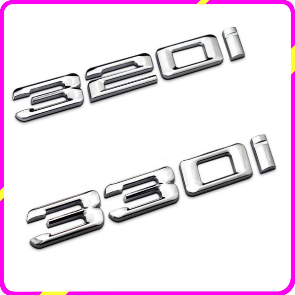 [GIÁ TỐT - CHÍNH HÃNG 100%] Decal tem chữ 330i và 320i dán đuôi xe ô tô BMW, chất liệu hợp kim inox
