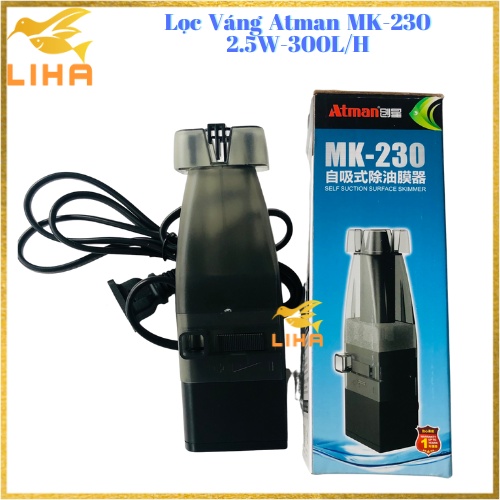 Lọc Váng Atman MK-230 (2.5W - 300L/H) - Tự Động Lên/ Xuống Theo Mặt Nước Trong Bể Cá Cảnh, Bể Thủy Sinh