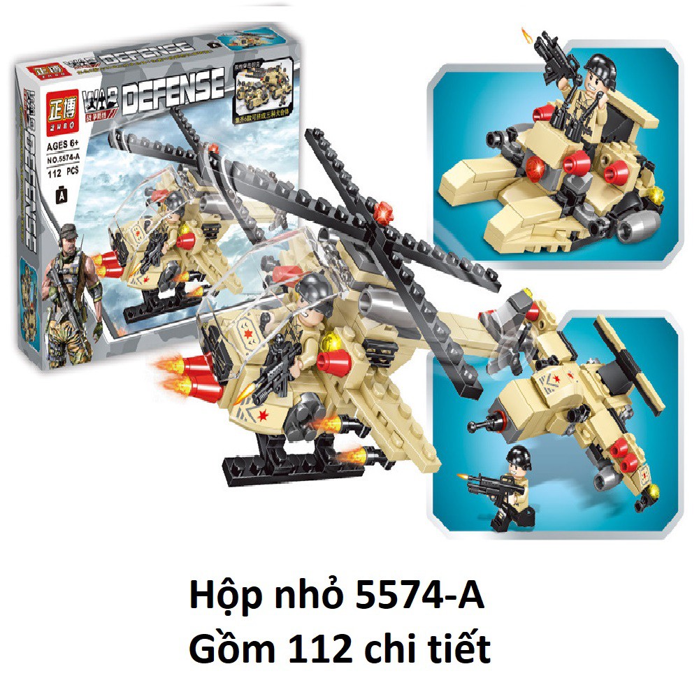 [708 CHI TIẾT] Bộ Lego lắp ráp xếp hình BIỆT ĐỘI PHÒNG KHÔNG ARMY bao gồm XE TĂNG 4 NÒNG, XE QUÂN SỰ, TRỰC THĂNG