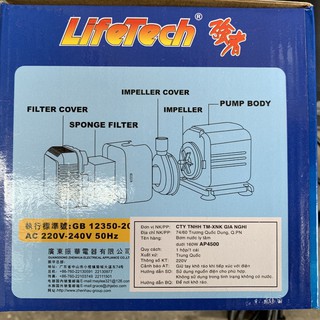 MÁY BƠM AP-4500 CHO HỒ CÁ LIFETECH