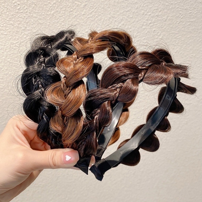 Băng Đô Dạng Bím Tóc Giả Phong Cách Hàn Quốc Mới