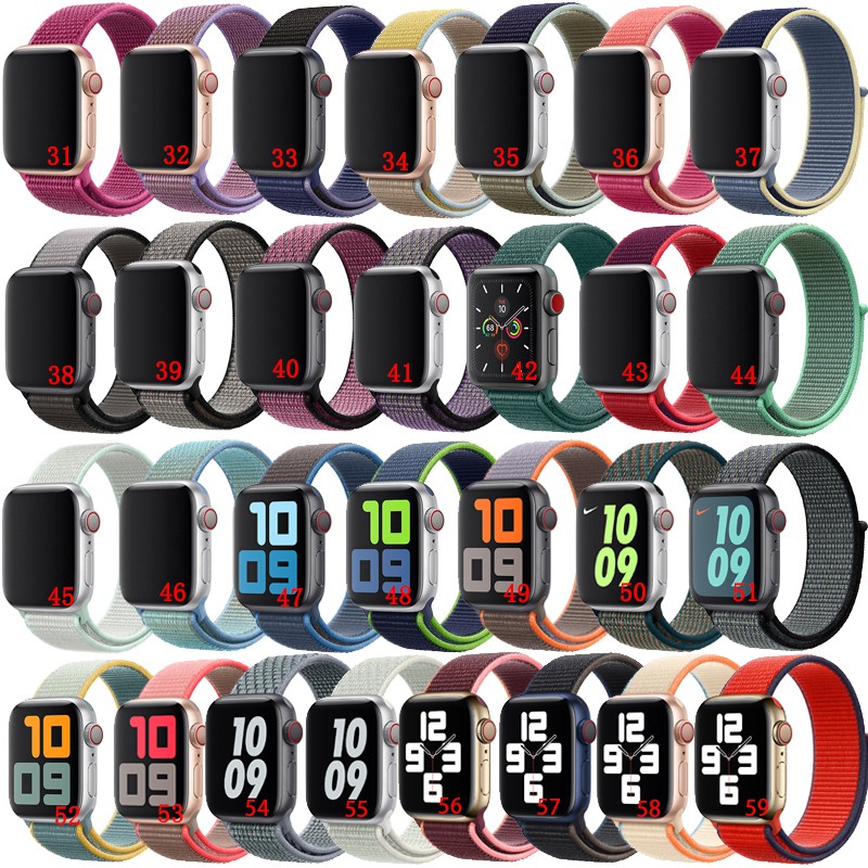 Dây đeo nylon thay thế cho Apple Watch Series 1 2 3 4 5 6 SE 38mm 40mm 42mm 44mm Series 7 41mm 45mm