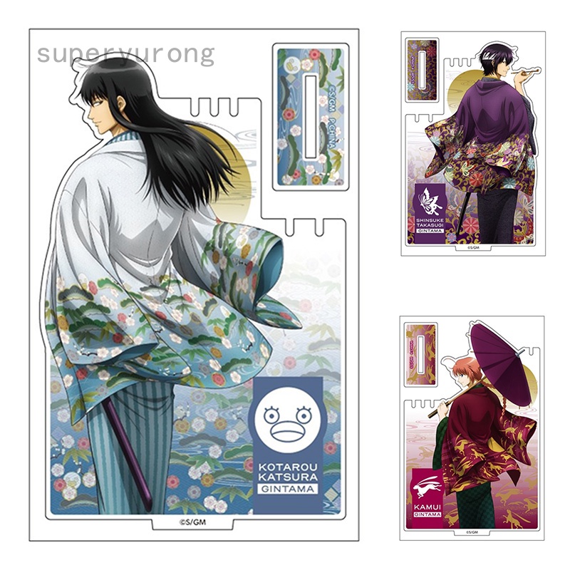 Mô Hình Nhân Vật Gintama Hai Mặt Đứng Bằng Acrylic Để Bàn Trang Trí