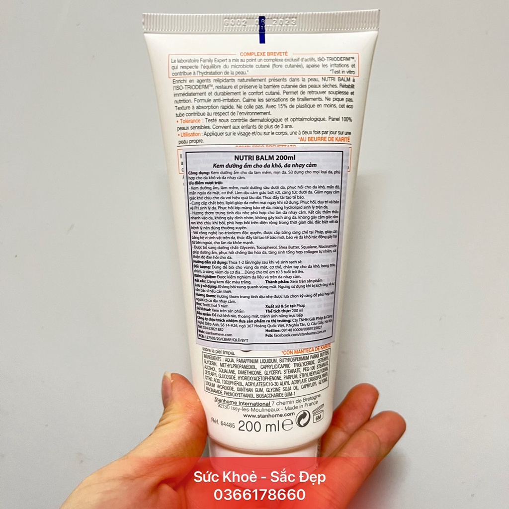 Kem Dưỡng Ẩm STANHOME NUTRI BALM Cho Da Khô, Da Nhạy Cảm 200ML